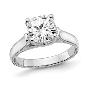 Sterling Silver 8mm Synthetic Cubic Zirconia (CZ) Solitaire Engagement Ring